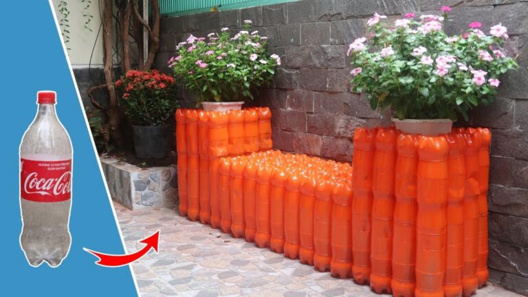 Diese geniale Idee verwandelt Plastikflaschen in eine beeindruckende Gartenbank…