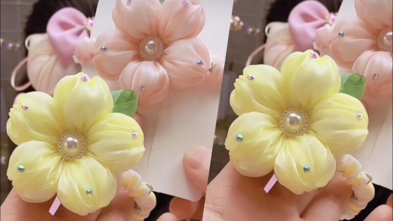 Diese einfache Idee verwandelt gewöhnliche Haargummis in traumhafte Blumenhaarreifen …