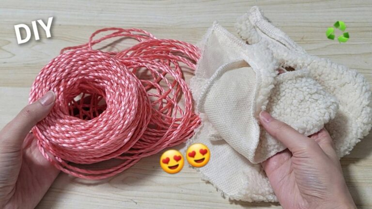 Dieser vergessene Trick verwandelt Schnüre und Stoffreste in einen attraktiven Korb…