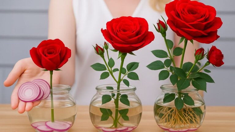 100 Wurzeln bis zum Morgen: So einfach verwandelst du Rosenstämme mit Zwiebelwasser!