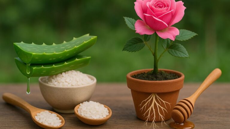 5 Geheimnisse für eine ständig blühende Rose mit Aloe Vera und Reis!