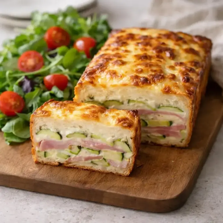 Herzhafter Zucchinikuchen mit Schinken und Käsesauce: So gelingt’s!