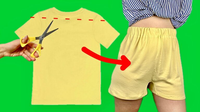 5 einfache Schritte: Aus einem alten T-Shirt stylishe Sommer-Shorts zaubern!