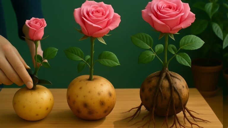 99 Wurzeln aus einer Kartoffel: So zauberst du eine Rose über Nacht!
