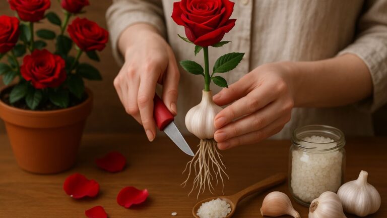 Entdecke 5 Tipps für endlos blühende Rosen mit Knoblauch-Wurzeln!