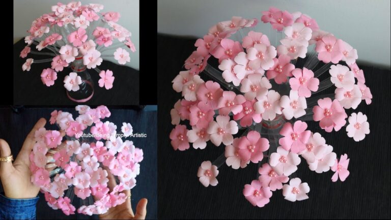 10 kreative Ideen für Vasen aus Plastikflaschen mit Papierblumen gestalten