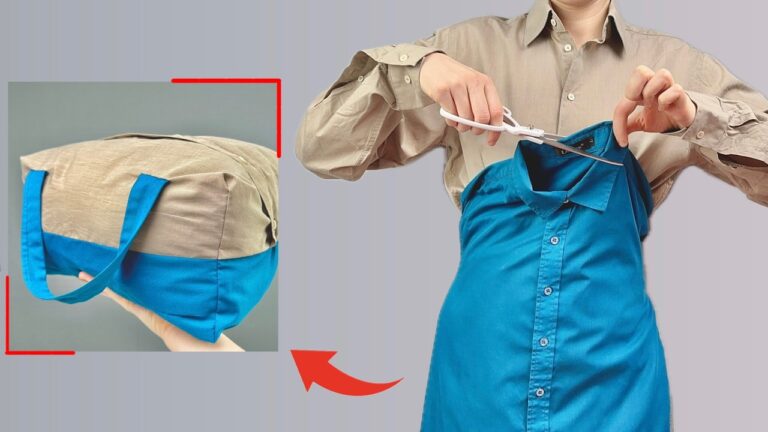 Nähe 1 Tasche aus 2 alten Hemden – So einfach geht’s!