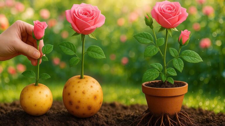 So züchtest du 100 Wurzeln aus einer Rose und einer Kartoffel – Entdecke den Trick!