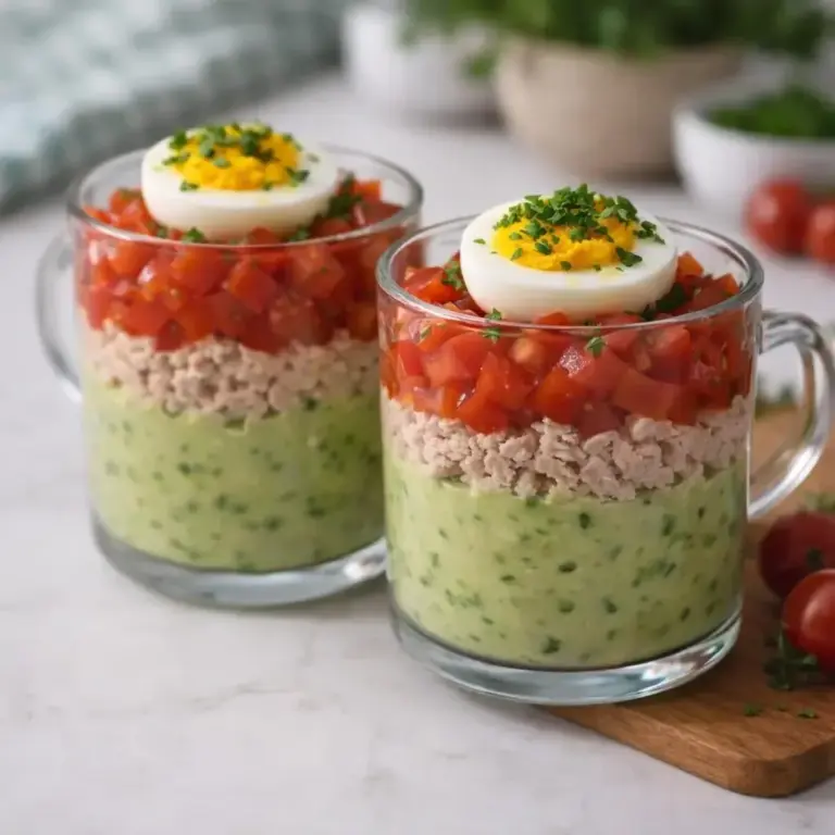 Avocado-Thunfisch-Tomaten-Überraschung in 8 Gläsern