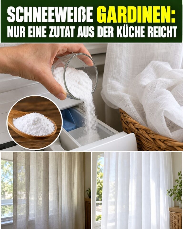 Schneeweiße Gardinen: Nur eine Zutat aus der Küche reicht
