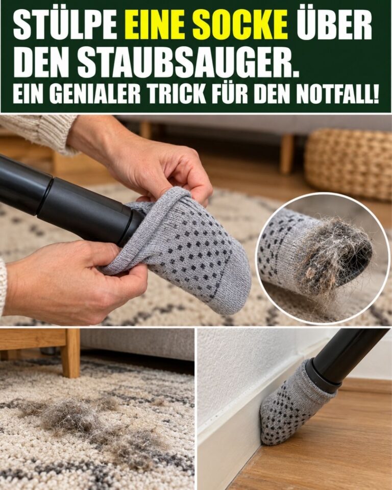 Stülpe eine Socke über den Staubsauger. Ein genialer Trick für den Notfall!