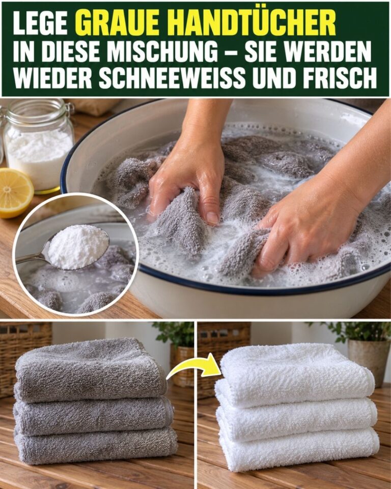 Lege graue Handtücher in diese Mischung – sie werden wieder schneeweiß und frisch