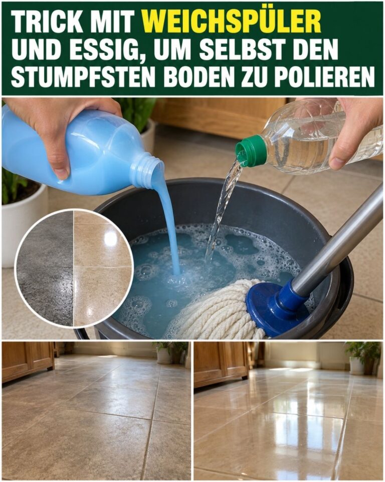 Trick mit Weichspüler und Essig, um selbst den stumpfsten Boden zu polieren