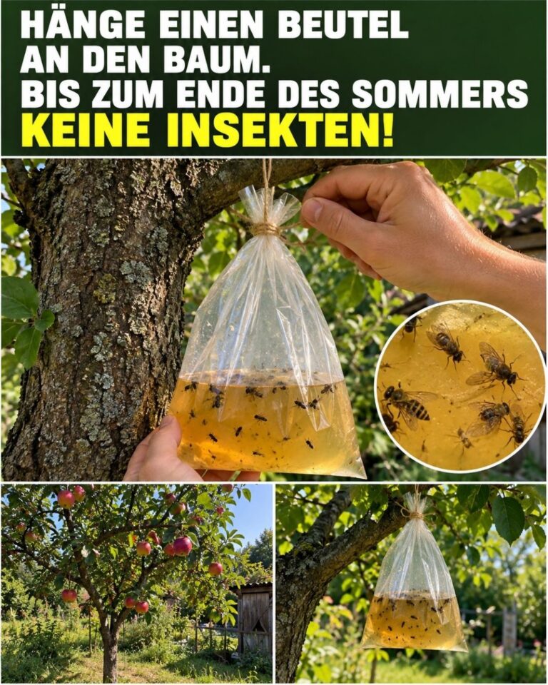 Hänge einen Beutel an den Baum. Bis zum Ende des Sommers keine Insekten!